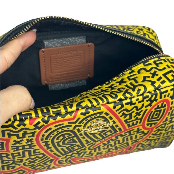 Coach Disney Mickey Mouse X Keith Haring Small Boxy Cosmetic Case - Picture 5 of 8